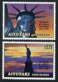 Aitutaki 394-395, 396 ab sheet