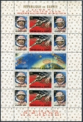 Guinea 388-393a Luna 9 sheet mlh