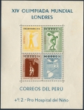 Peru C81ab sheet Melbourne-1956