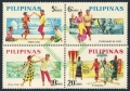 Philippines 889-892a block mlh/mnh