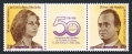 Spain 2542-2543a pair/label
