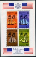 Turks and Caicos 311-314, 314a sheet mlh